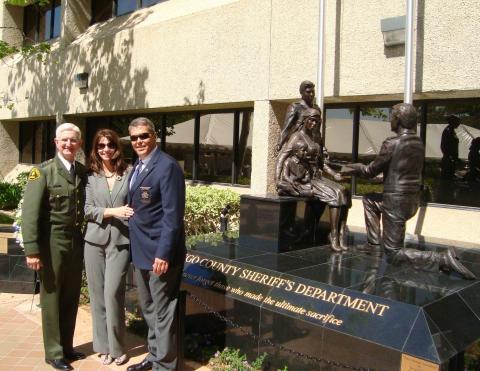 The Ultimate Sacrifice — completed bronze memorial, San Diego County Sheriff's Department