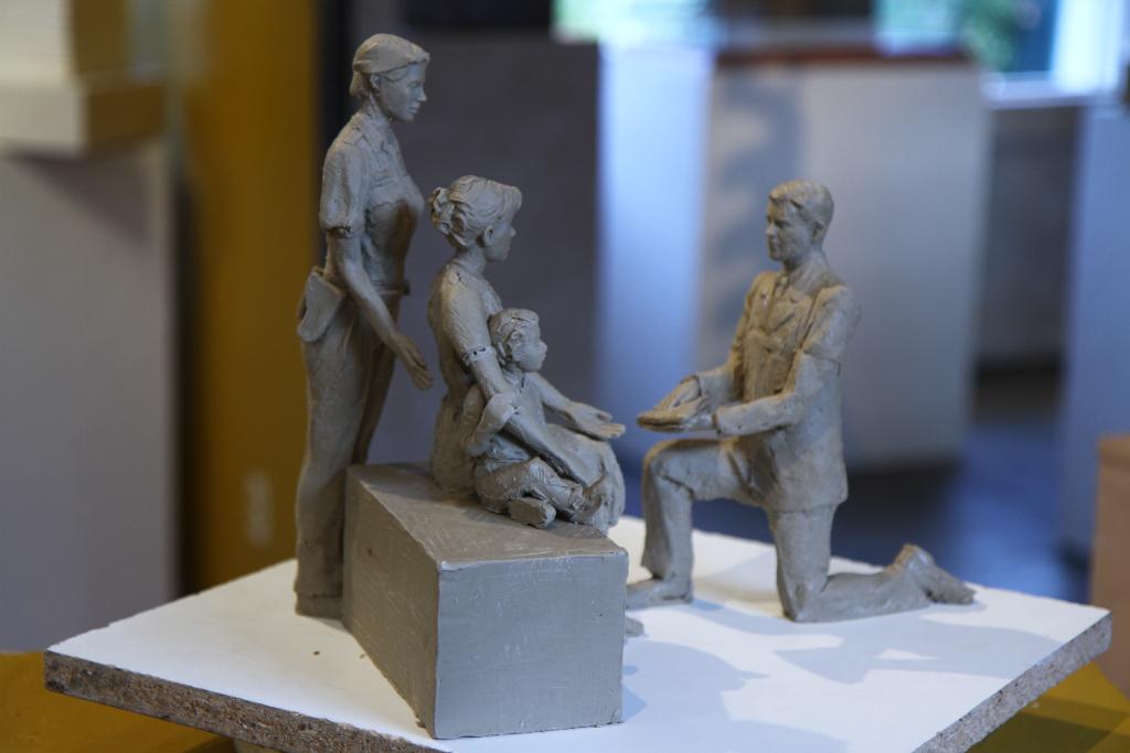 Clay maquette — sculpture model in progress